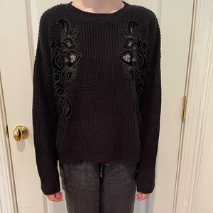 Black sweater with lace